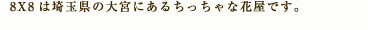 お2人の大切な日を8×8のお花がやさしくお祝いします。